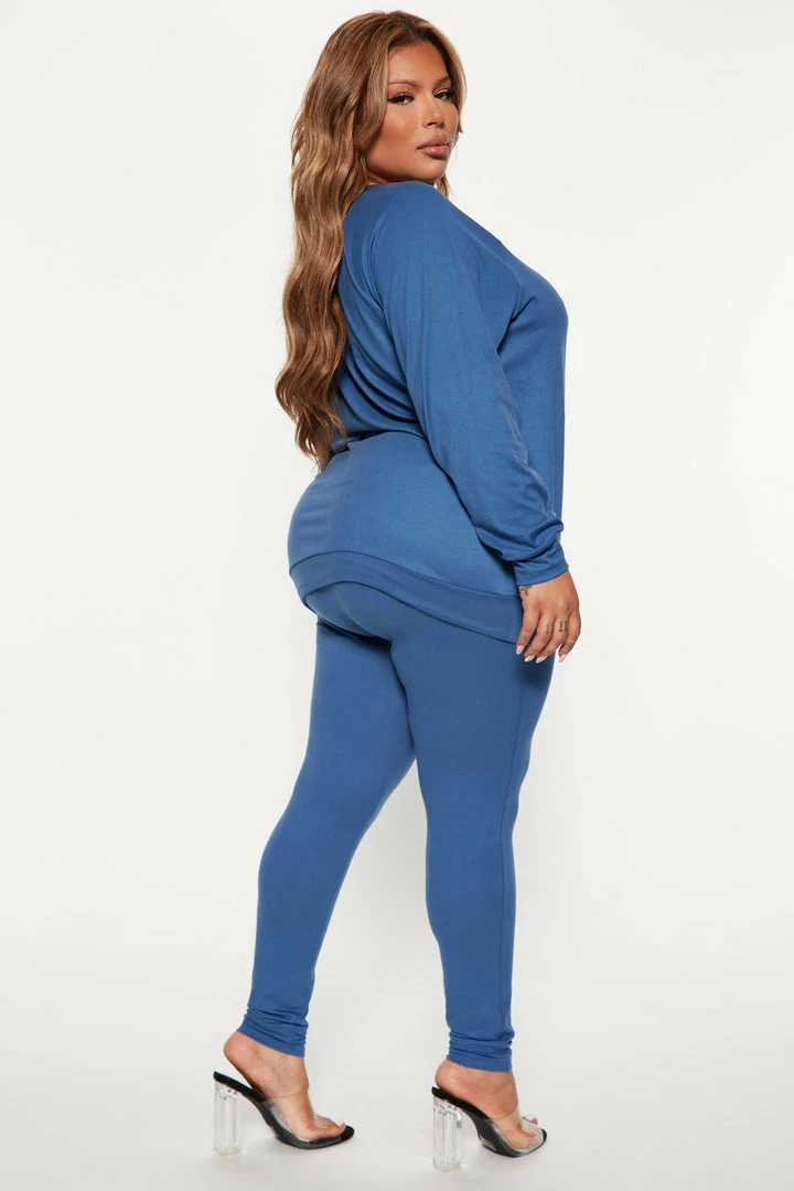 Fashion Nova Legging Sets Kick Back Legging Set - Blue
