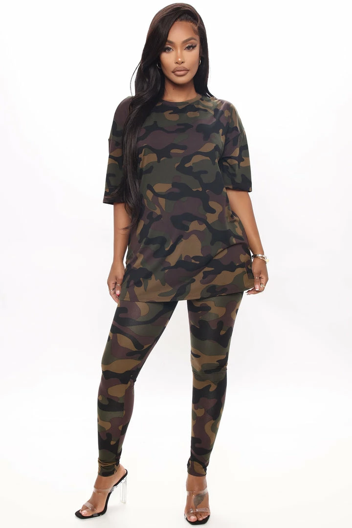Fashion Nova Legging Sets Weekend Vibes Camo Legging Set - Brown/combo