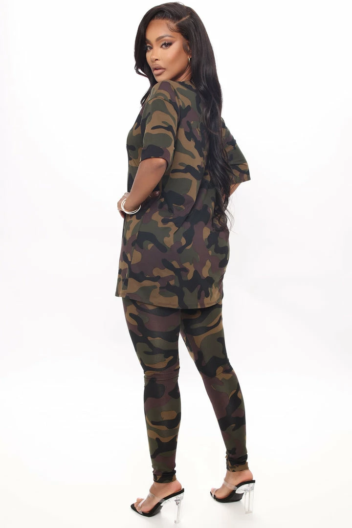 Fashion Nova Legging Sets Weekend Vibes Camo Legging Set - Brown/combo