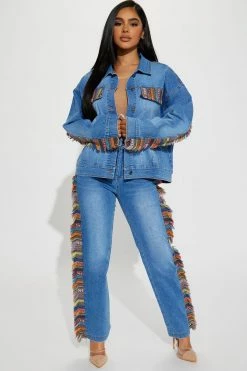 Fashion Nova Matching Separates Wanderlust Denim Jacket - Light Blue Wash