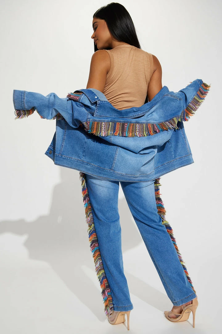 Fashion Nova Matching Separates Wanderlust Denim Jacket - Light Blue Wash