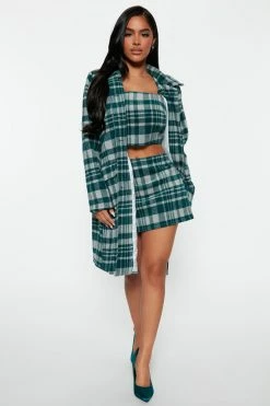 Fashion Nova Monica 3 Piece Skirt Set - Hunter