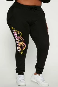 Fashion Nova Matching Separates Don't Forget To Smile Jogger Pant - Black