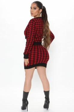 Fashion Nova Sweater Sets Madeline Sweater Skirt Set - Red/combo