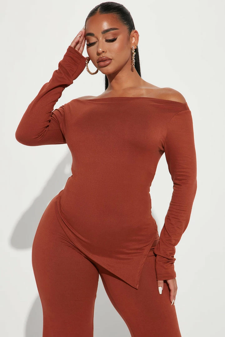 Fashion Nova Wide Leg Sets Another Chance Pant Set - Rust