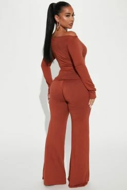Fashion Nova Wide Leg Sets Another Chance Pant Set - Rust