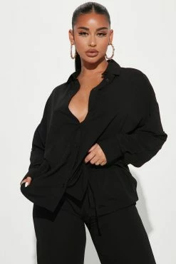 Fashion Nova Casual Days Pant Set - Black Wide Leg Sets