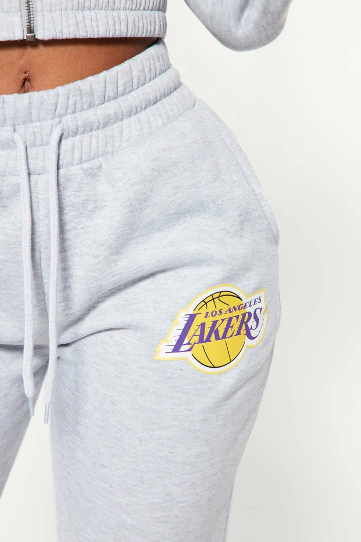 Fashion Nova Lakers Set Up Jogger - Heather Grey Matching Separates