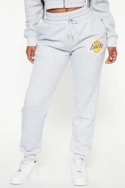 Fashion Nova Lakers Set Up Jogger - Heather Grey Matching Separates