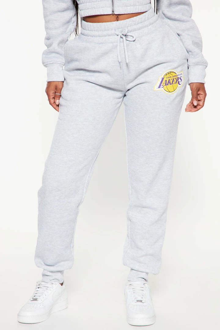 Fashion Nova Lakers Set Up Jogger - Heather Grey Matching Separates