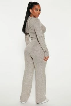 Fashion Nova Wide Leg Sets On A Break Pant Set - Oatmeal