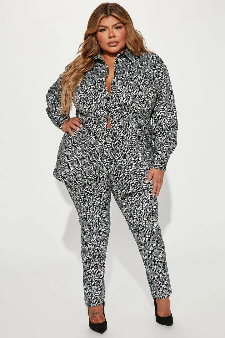 Fashion Nova Legging Sets Check Her Out Legging Set - Black/Grey