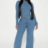 Fashion Nova On A Break Pant Set - Blue Wide Leg Sets