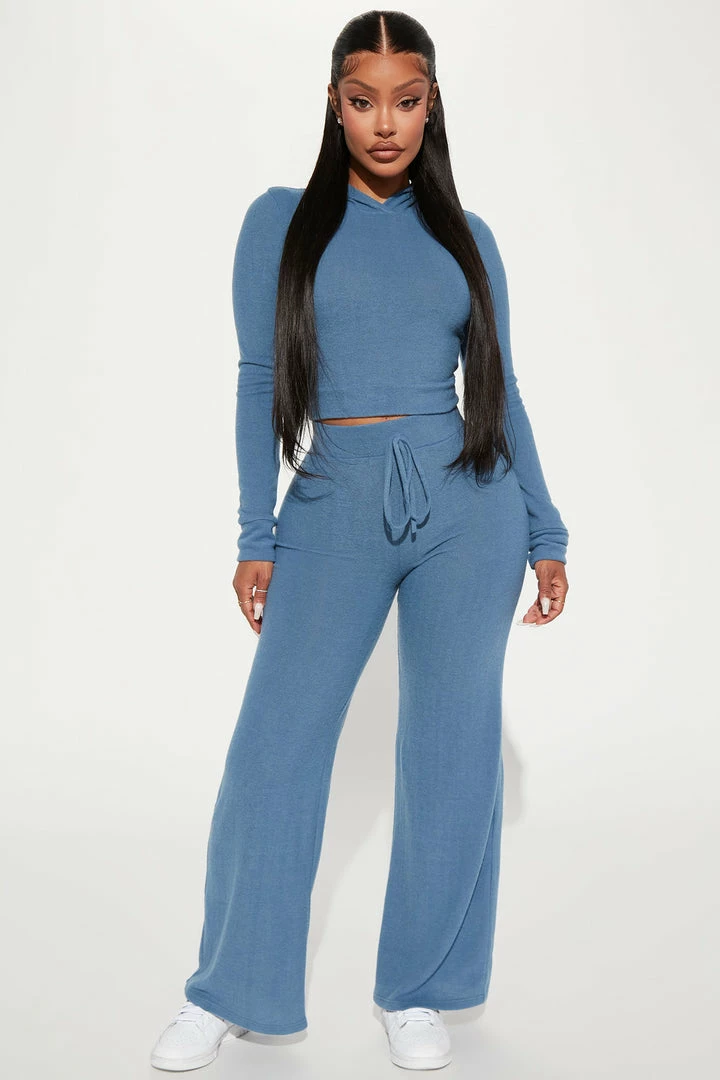 Fashion Nova On A Break Pant Set - Blue Wide Leg Sets