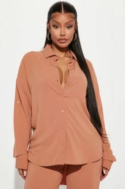 Fashion Nova Casual Days Pant Set - Mocha Wide Leg Sets