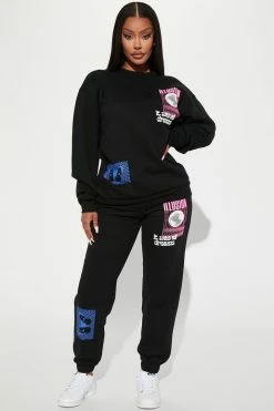 Fashion Nova Take It Easy Jogger - Black Matching Separates