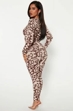 Fashion Nova Love Letters Sweater Pant Set - Mocha