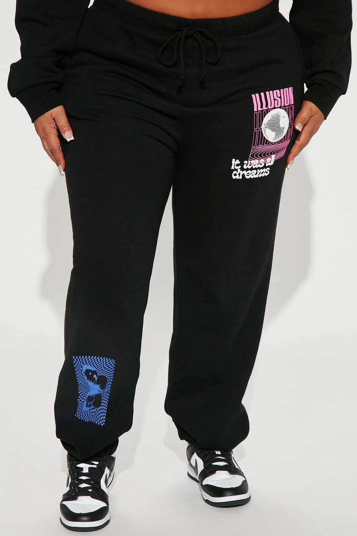 Fashion Nova Take It Easy Jogger - Black Matching Separates