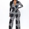 Fashion Nova On Repeat Pant Set - Black/White