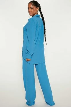 Fashion Nova Wide Leg Sets Makenzie Pant Set - Blue