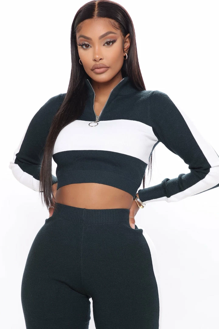 Fashion Nova Legging Sets Nothing To Lose Sweater Legging Set - Green/combo