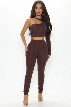 Fashion Nova Liberty Legging Set - Chocolate Legging Sets