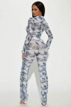 Fashion Nova Throwback Daze Pant Set - Navy/combo Legging Sets