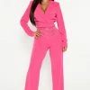 Fashion Nova Sheena Wide Leg Pant Set - Hot Pink