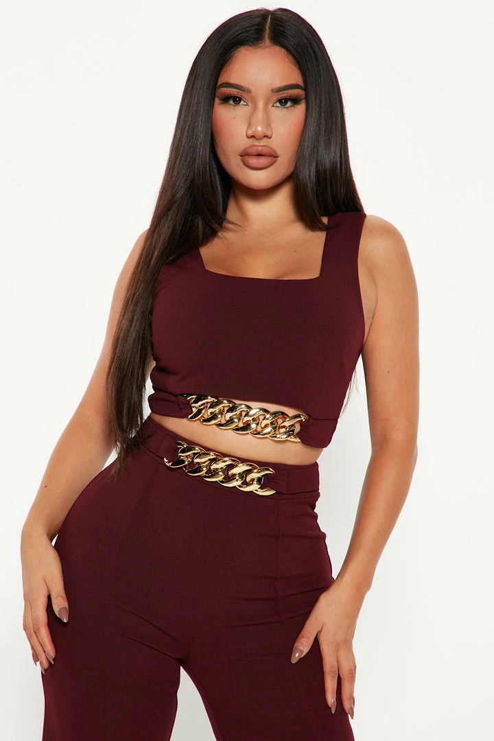 Fashion Nova Jessica Pant Set - Wine