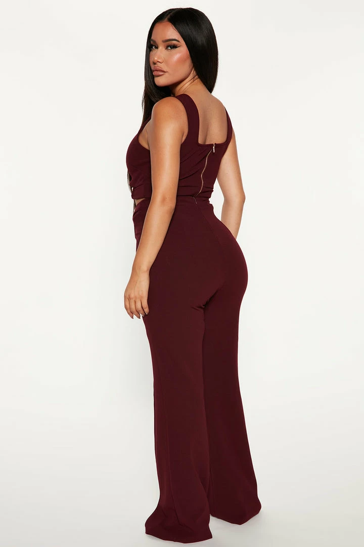 Fashion Nova Jessica Pant Set - Wine