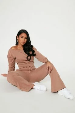 Fashion Nova Easy Going Pant Set - Taupe