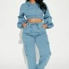 Fashion Nova Chill Days Cargo Pant Set - Blue Wide Leg Sets