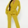 Fashion Nova Wide Leg Sets Frisky Business Pant Set - Chartreuse