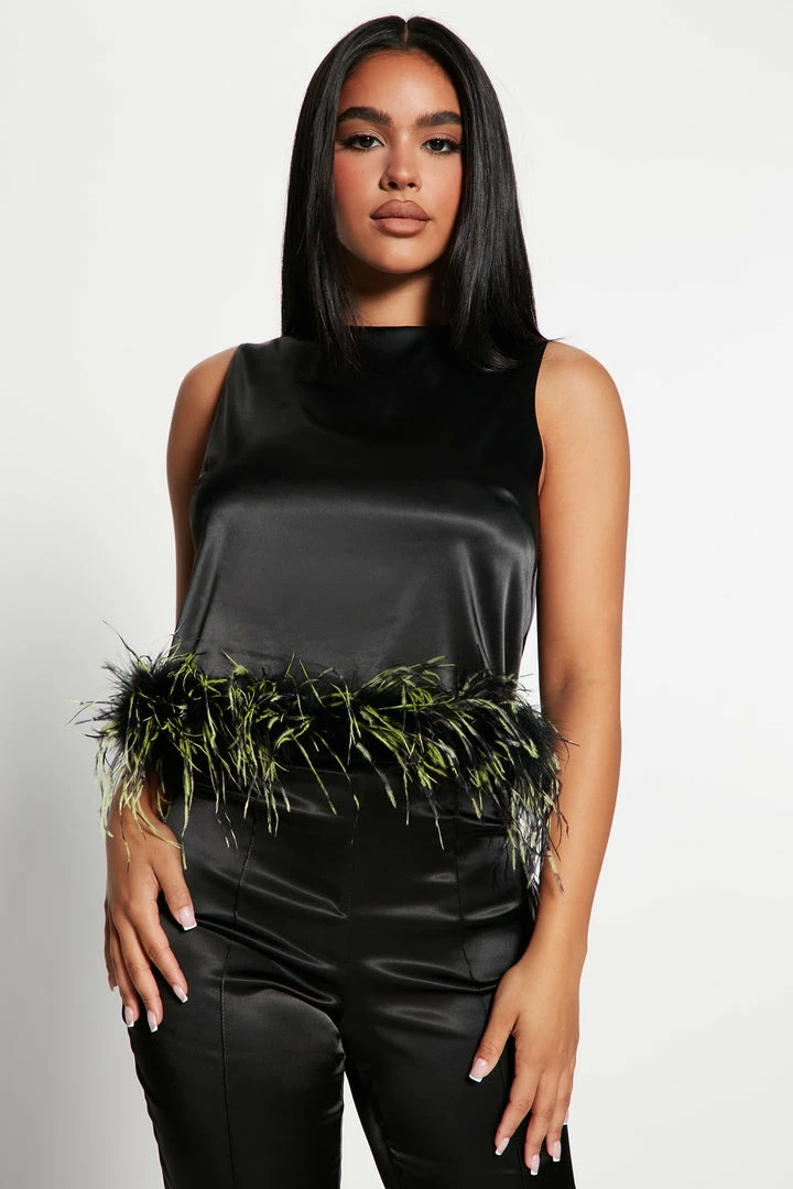 Fashion Nova Legging Sets She's A Classic Feather Legging Set - Black