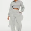 Fashion Nova Wide Leg Sets Its Always Casual Pant Set - Grey