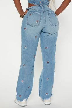 Fashion Nova Magic Mushroom High Rise Straight Leg Jeans - Medium Wash Matching Separates