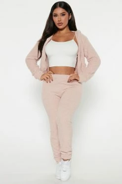 Fashion Nova Always Extra Cozy Pant Set - Mauve