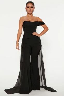 Fashion Nova Classy Affair Pant Set - Black Wide Leg Sets