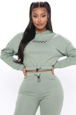 Fashion Nova Sweatshirt Sets Not Over You Hoodie And Jogger Set - Olive