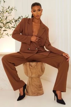 Fashion Nova Hailey Trouser Pant - Brown