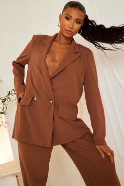 Fashion Nova Matching Separates Hailey Blazer - Brown