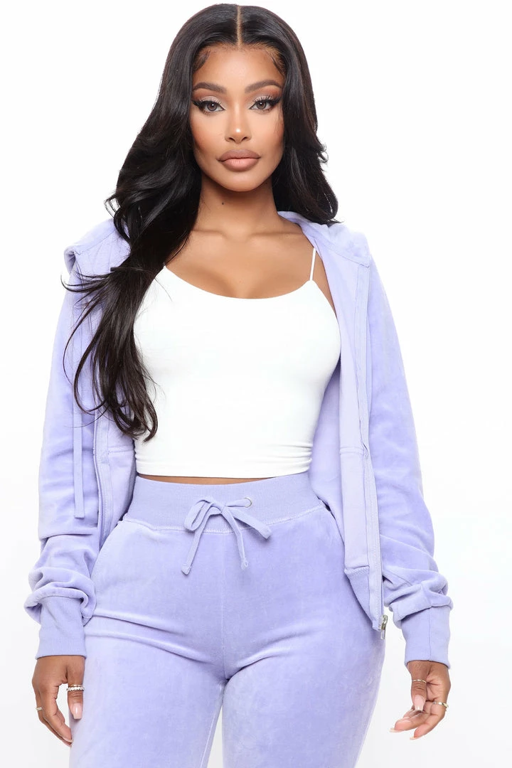Fashion Nova The Original Trendsetter Goddess Velour Set - Lavender