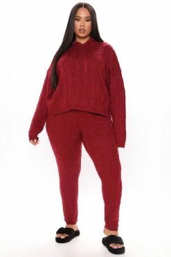 Fashion Nova Can You Knit It Sweater Set - Burgundy Sweater Sets