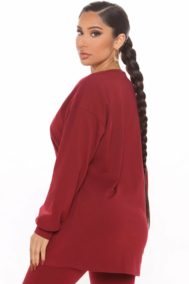 Fashion Nova Paparazzi Legging Set - Burgundy Legging Sets