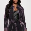 Fashion Nova Guilty Pleasure Cropped Denim Jacket - Black/Purple Matching Separates