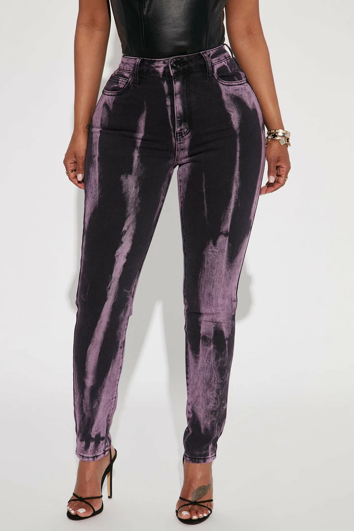 Fashion Nova Matching Separates Guilty Pleasure Skinny Jeans - Black/Purple