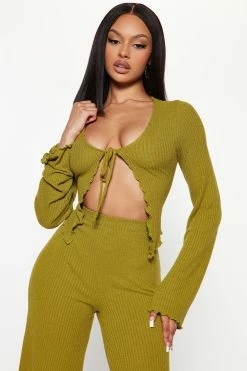 Fashion Nova Mckenna Pant Set - Green Wide Leg Sets