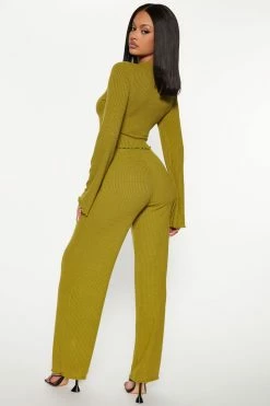 Fashion Nova Mckenna Pant Set - Green Wide Leg Sets