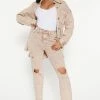 Fashion Nova Matching Separates Knock On Wood Straight Leg Jeans - Tan
