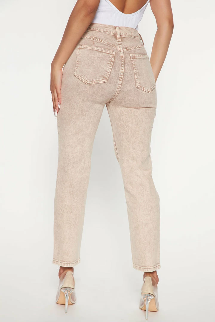 Fashion Nova Matching Separates Knock On Wood Straight Leg Jeans - Tan